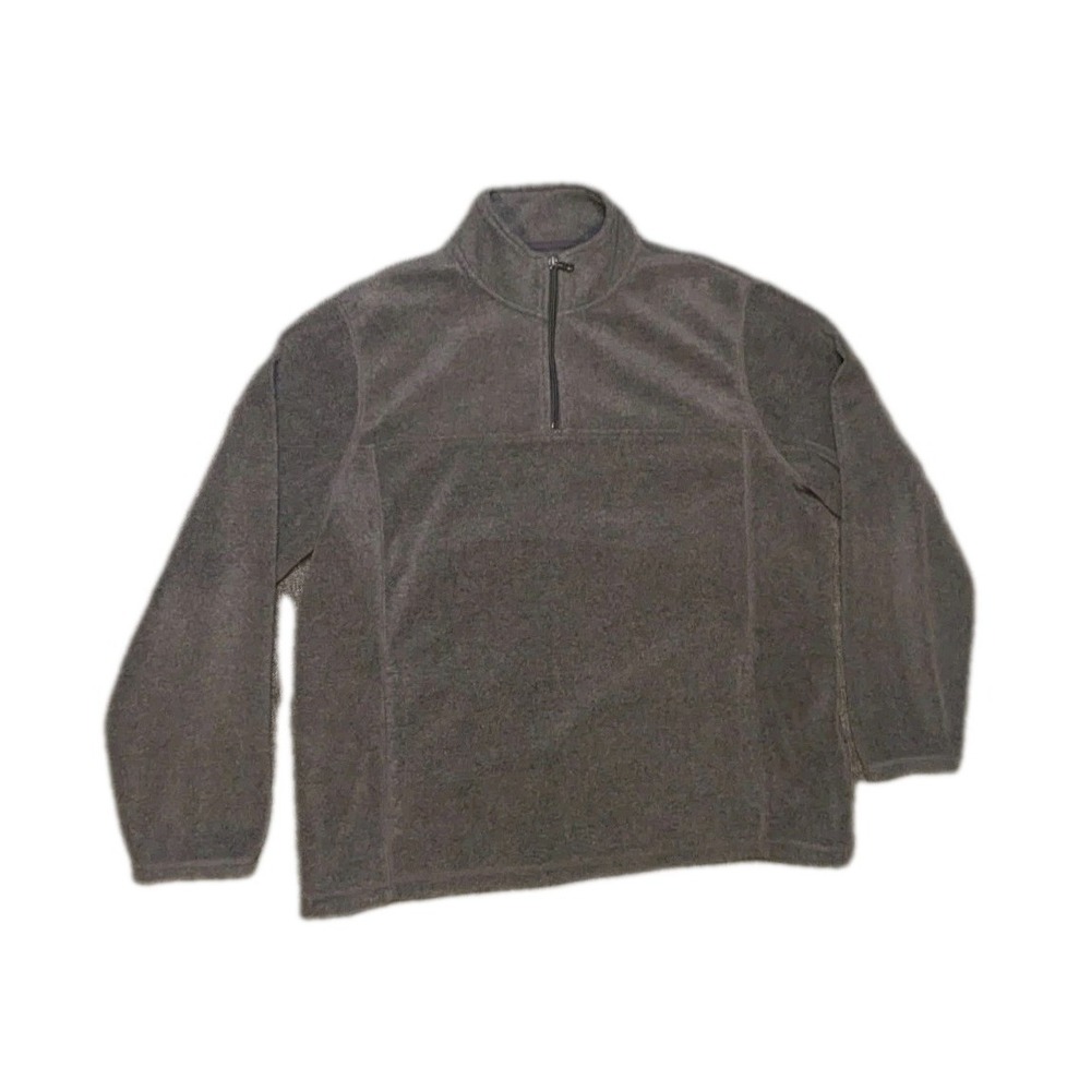 Croft & Barrow Men's Fleece Pullover Jacket Large 1/4 Zip Gray Sweatshirt